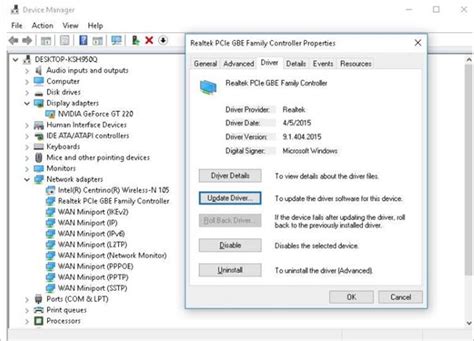 Realtek Ethernet Lan Driver for Windows 10 10.031.
